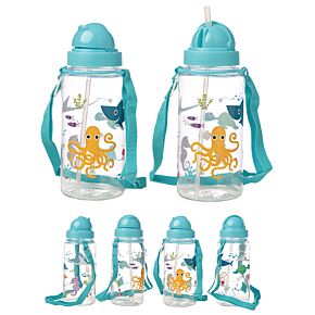 Zeedieren Duurzame BPA-vrij 450ml  Kinder Waterfles Rietje 