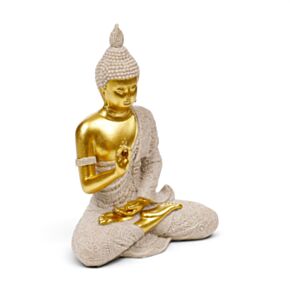 Zandsteen & Goud Effect Thaise Boeddha Meditatie