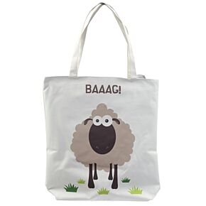 Schaap Katoenen Tas Shopper met rits