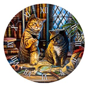 Lisa Parker Purrlock Holmes Kat Bedrukte Klok