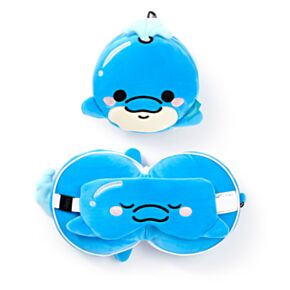 Relaxeazzz Adoramals Blu de Dolfijn Rond Reiskussen & Slaapmasker
