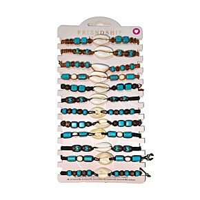 Mode Armbanden - Bruine Kralen met schelpen Mode Armbanden - Bruine Kralen met schelpen