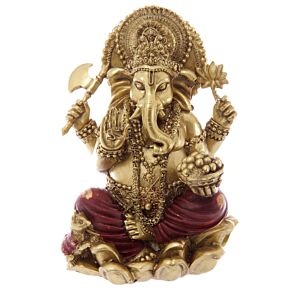 Goud & Rood Ganesh Beeld 16cm Goud & Rood Ganesh Beeld 16cm