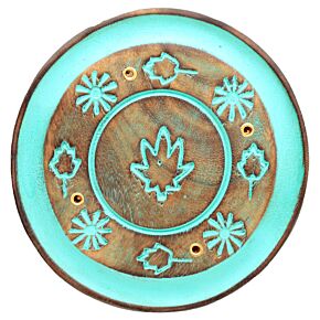 Mangohout Groen Blad Rond Wierookhouder