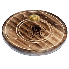 Mango Hout Ronde Hamsa Wierookhouder