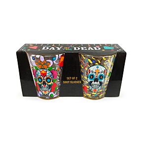 Dia de los muertos 2 glazen shotglaasjes (50ml) 