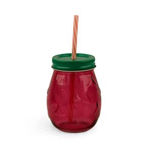 Foodiemals Aardbeivormige Mason Jar Glazen Drinkbeker