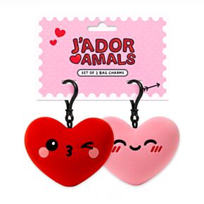 Squidglys J'Adoramals Hart Roze & Rood Mini Keyring Set van 2