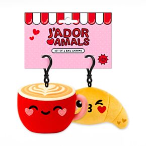 Squidglys J'Adoramals Hart Croissant & Koeffie Mini Sleutelhander Set van  2