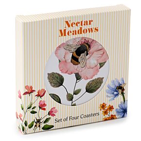 Nectar Meadows Bij Bij Set 4 Onderzetters Nectar Meadows Bij Bij Set 4 Onderzetters