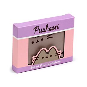 Pusheen de Kat Set 4 Gevormde Onderzetters