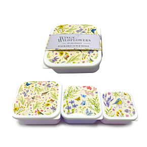 Set 3 Lunch Box S/M/L Jan Pashley Wings & Wildflowers