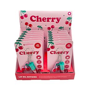 Cherry Kersen Lipolie Stick Sleutelhanger met bedeltje