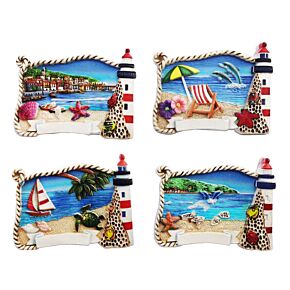 Strand Vuurtoren 3D Zee & Strand Souvenir Magneet 