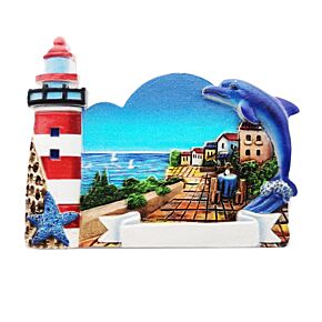 Vuurtoren & Dolfijn 3D Zee & Strand Souvenir Magneet 