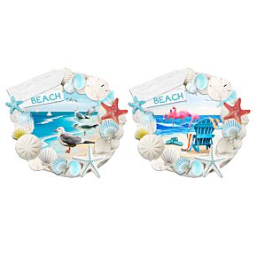 Blauw Strand Schelpen 3D Zee & Strand Souvenir Magneet 