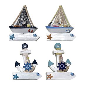 Zee & Strand Souvenir Magneet Boten & Ankers Net