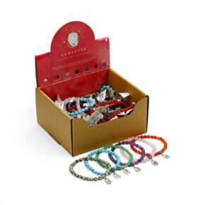 Edelsteen Armband Ronde Kralen & Geluksbedeltje