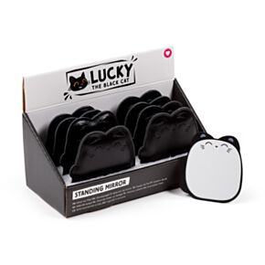 Lucky de Zwarte Kat Staande Mini Zakspiegel