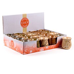 Blad Uitgesneden Crackelee Keramiek Geurbrander - Small