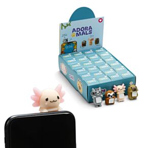 Adoramals Axolotl, Luiaard, Capybara & Kat Zelfklevend 3D Telefoonbedeltje