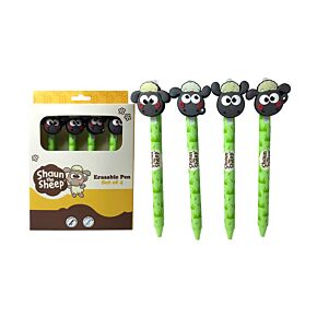 Set 4 uitwisbare pennen kawaii Shaun het Schaap