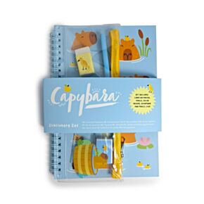 Capybara Ringgebonden Notitieboekje & 6-delige Schrijfset