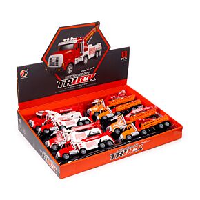 Bouw Truck met Hijskraan Frictie Duw/Trek Actie Speelgoed