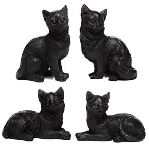 Zwarte Kat Miniatuur Beeldjes