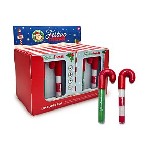 Set  2 Kerstmis Festive Friends Zuurstok-vorm Lipgloss