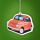 Sinaasappel - Retro Rood Fiat 500 Luchtverfrisser