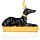 Egypte - Zwart & Goud Anubis Achteroverleunend