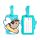 Pusheen de Kat Zomer Surfer PVC Kofferlabel