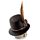 Steam Punk Stijl Schedel met Hoge Hoed & Veren Woonaccessoire